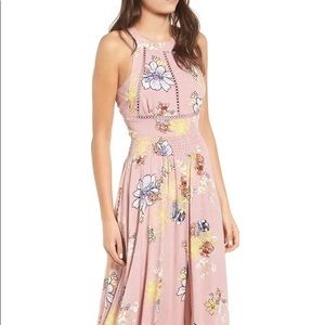 Floral Print Halter Maxi Dress